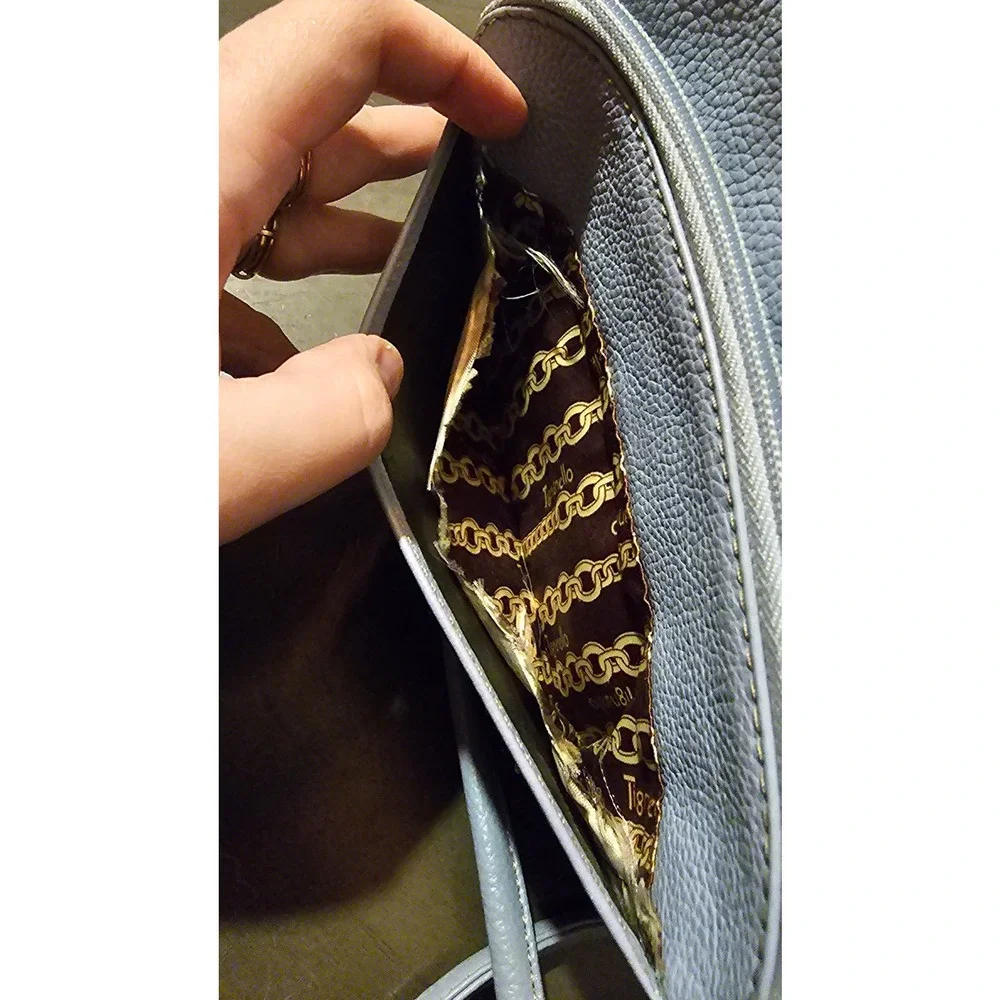 Light‎ Blue Tignanello cross body purse